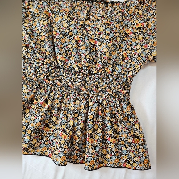 Emery Rose Womens Multicolored Short Sleeve Poplin Top Size 3X - Picture 2 of 11